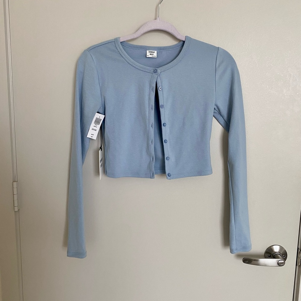 NWT Aritzia Sunday best crop top dune blue XS